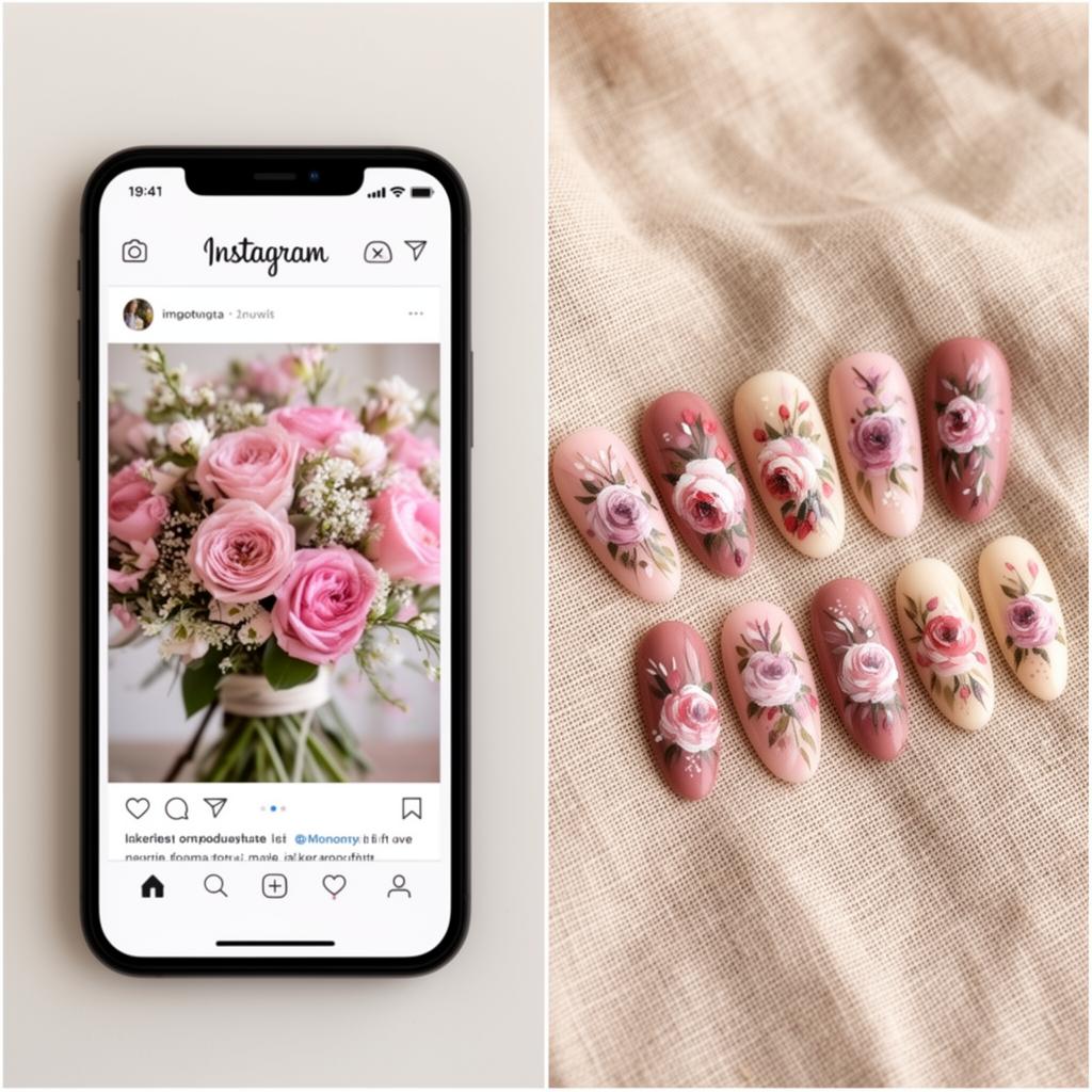 Avant / après — votre photo d'inspiration et vos ongles peints à la main